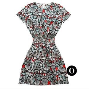 Maje Women's Multicolored Floral Linen Mini Popover Dress Size 1 / US Small